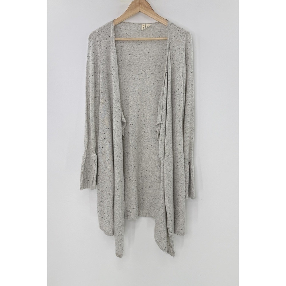 Anthropologie Moth Gray Wool Cashmere Blend Bell Sleeve Cardigan Sweater MP Boho